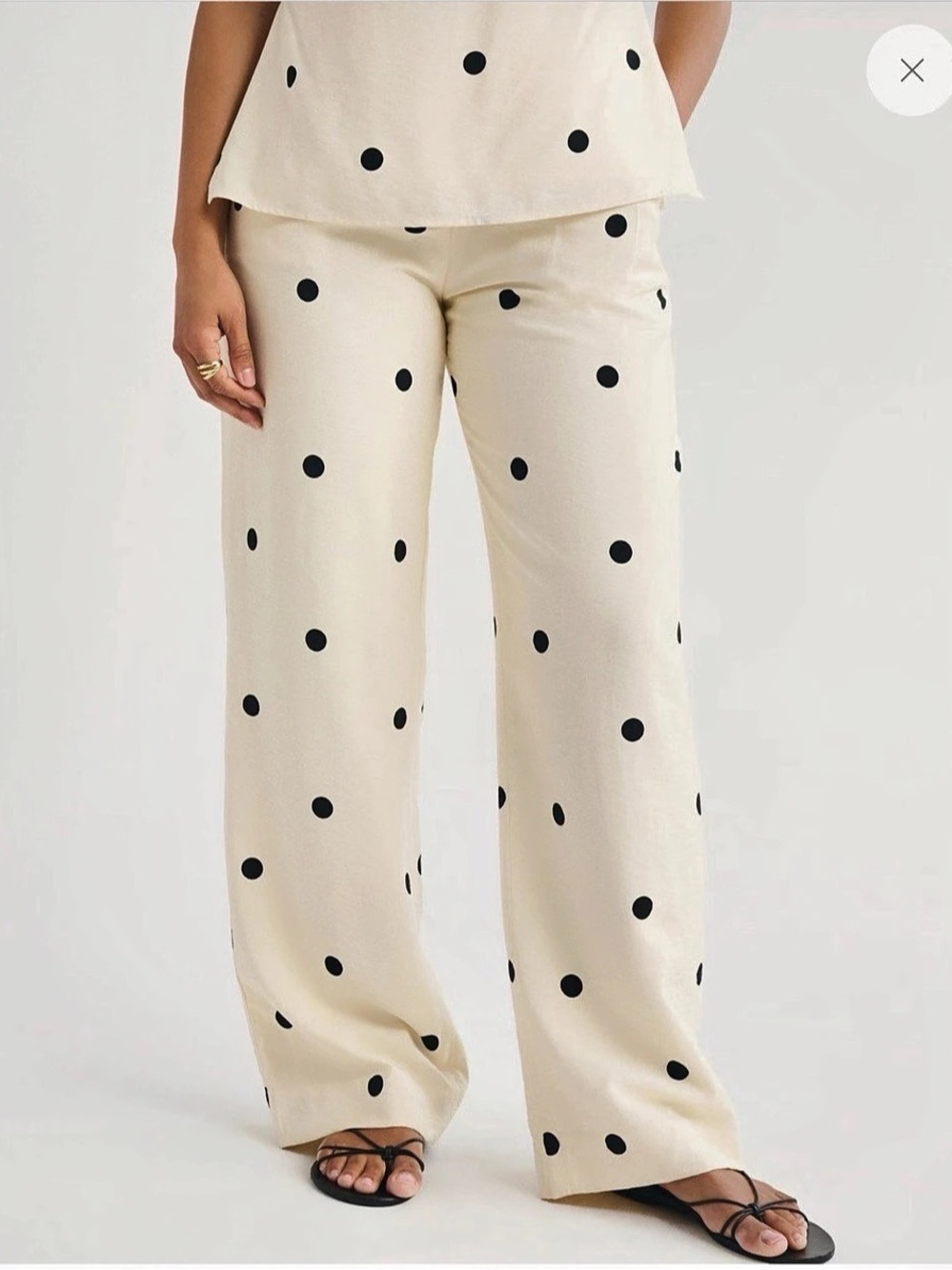 Abercrombie & Fitch Sloane Wide Leg Tailored Pant - Polka Dot